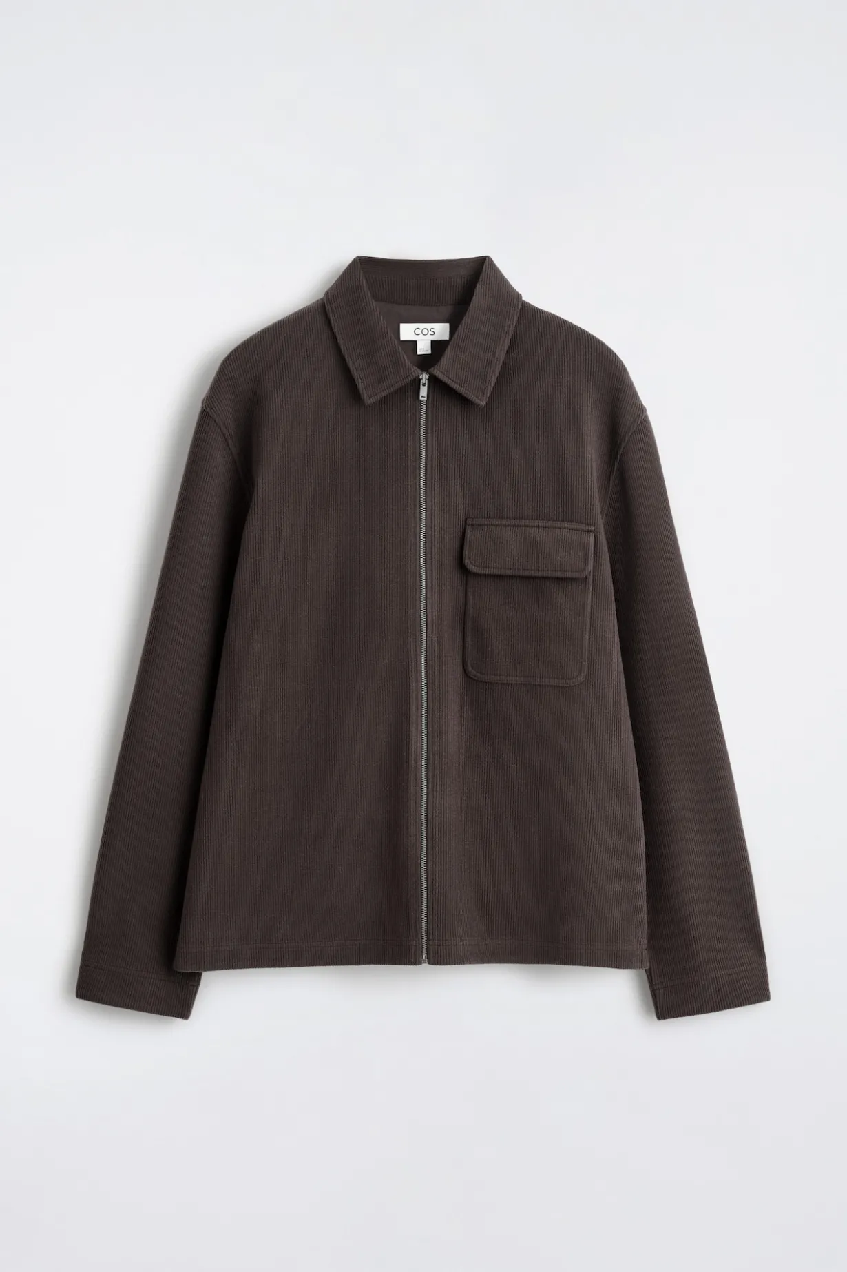 HEMDJACKE AUS CORD-JERSEY MIT REISSVERSCHLUSS