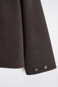 HEMDJACKE AUS CORD-JERSEY MIT REISSVERSCHLUSS