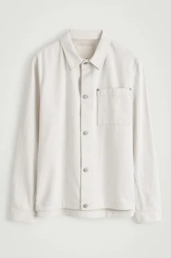 HEMDJACKE AUS DENIM AUS BAUMWOLL-LEINEN-MIX