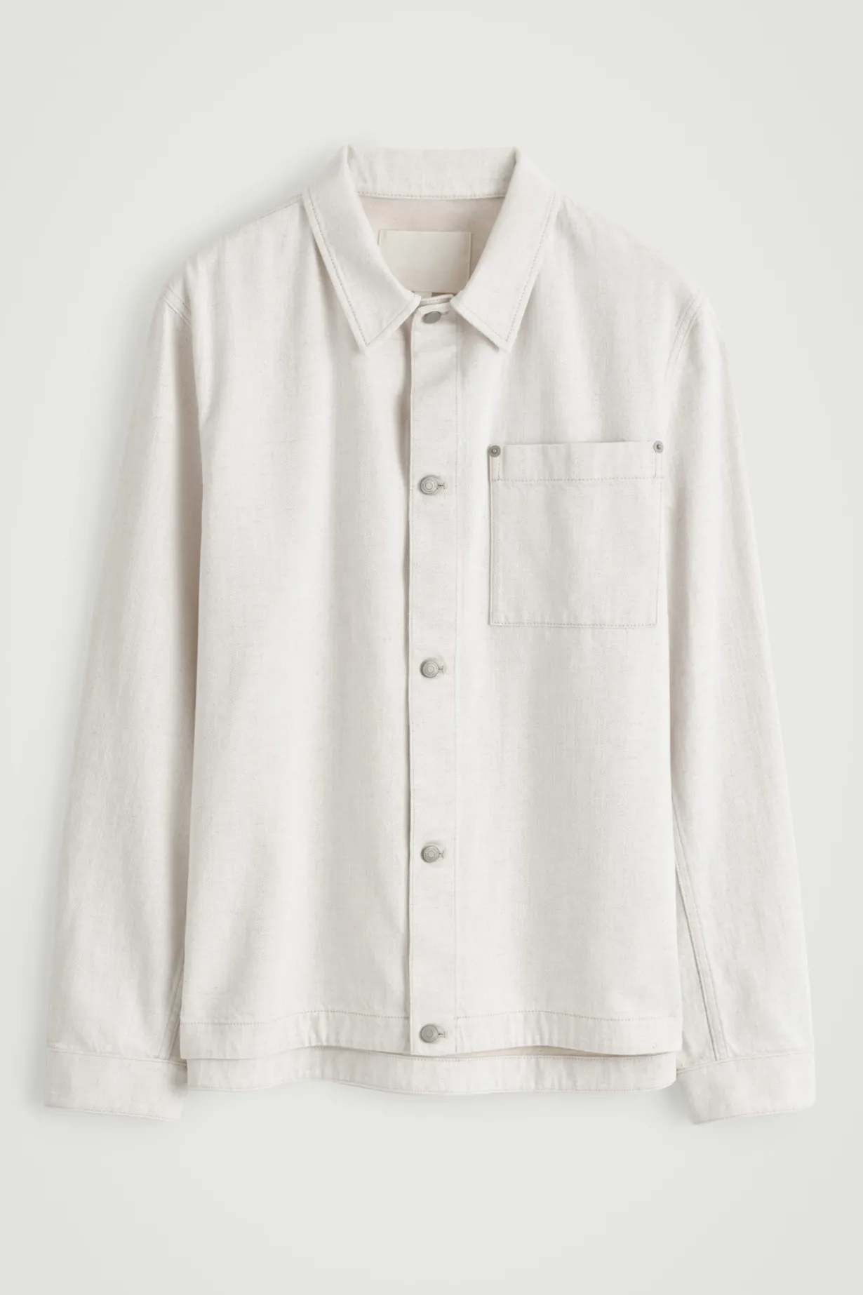 HEMDJACKE AUS DENIM AUS BAUMWOLL-LEINEN-MIX