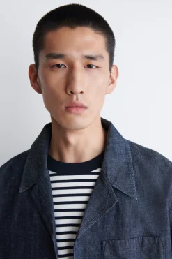 HEMDJACKE AUS DENIM MIT RESORTKRAGEN