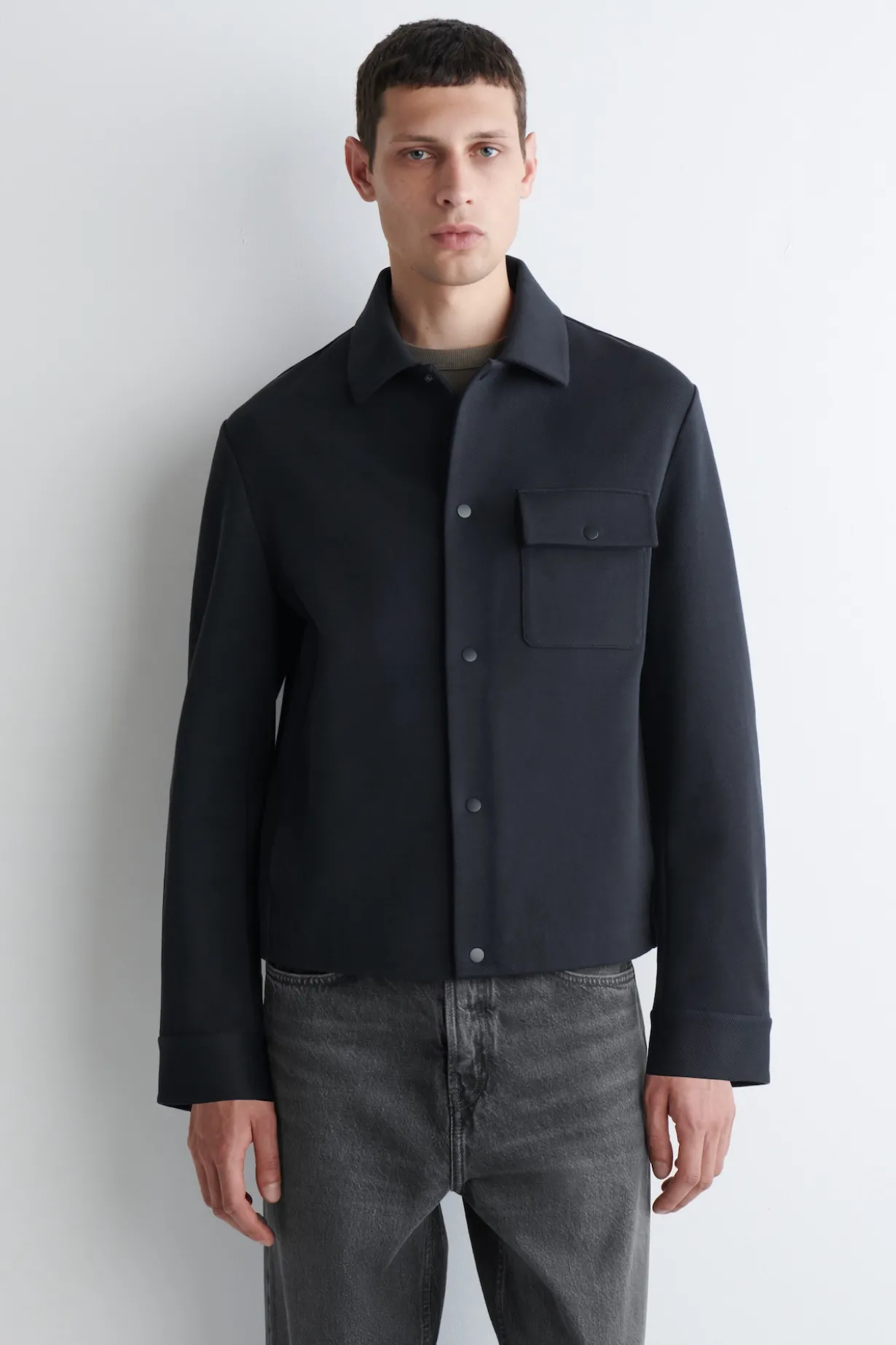 HEMDJACKE AUS JERSEY-TWILL