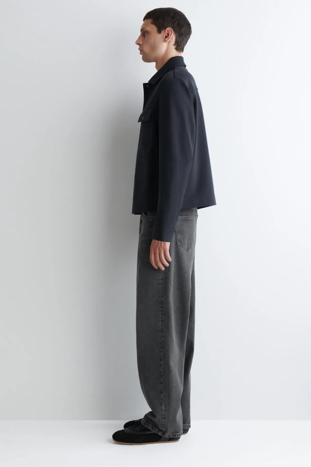 HEMDJACKE AUS JERSEY-TWILL