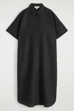 HEMDKLEID AUS LEINEN IN MIDILÄNGE