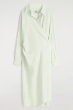 HEMDKLEID IN MIDILÄNGE UND WICKELOPTIK