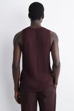HENLEY-TANKTOP AUS SEIDEN-BAUMWOLL-MISCHUNG