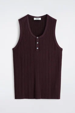 HENLEY-TANKTOP AUS SEIDEN-BAUMWOLL-MISCHUNG