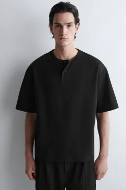 HENLEY-T-SHIRT AUS BAUMWOLLJERSEY
