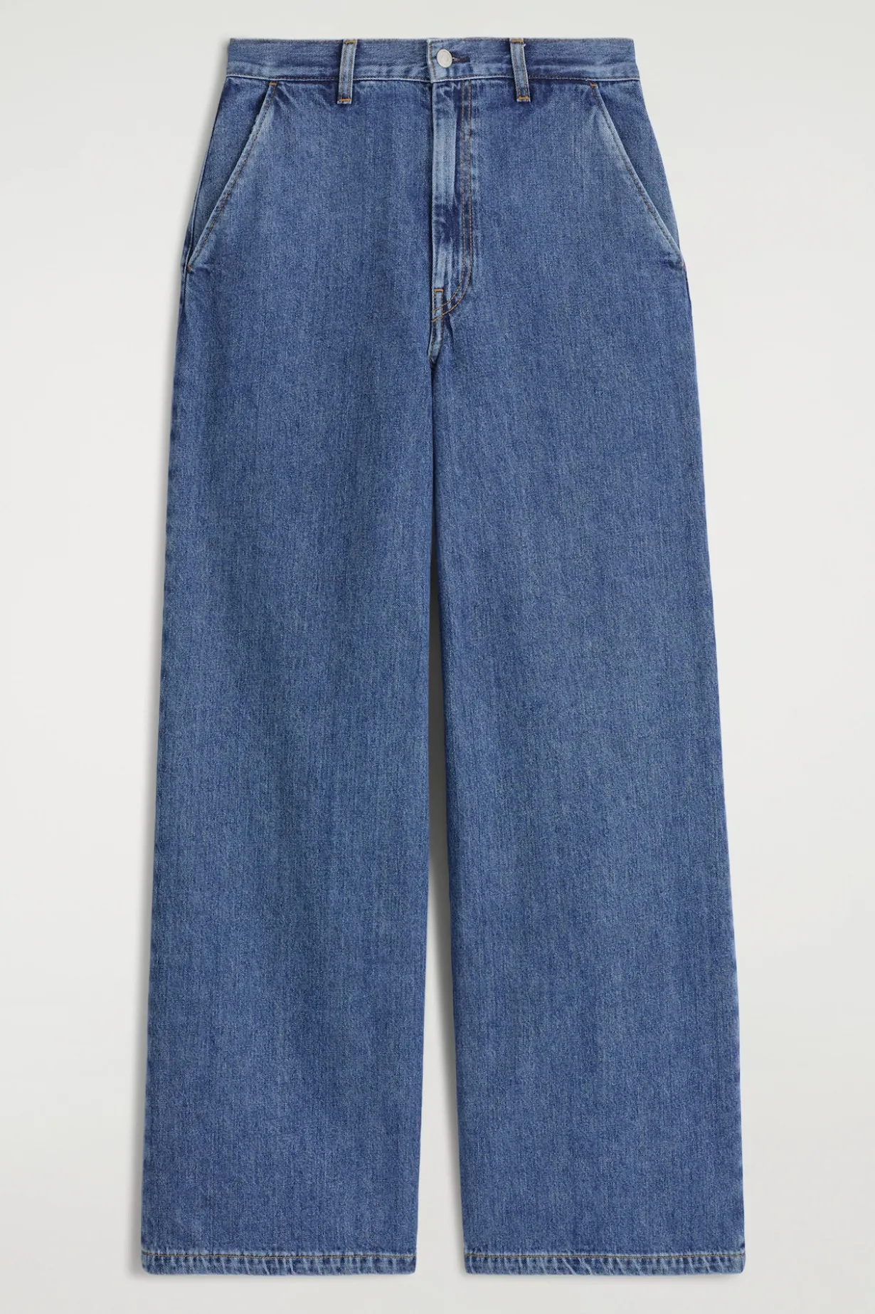 HOSE AUS DENIM MIT WEITEM BEIN