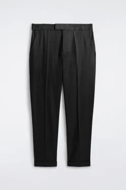 HOSE AUS LEINEN-BAUMWOLL-MIX MIT GERADEM BEIN