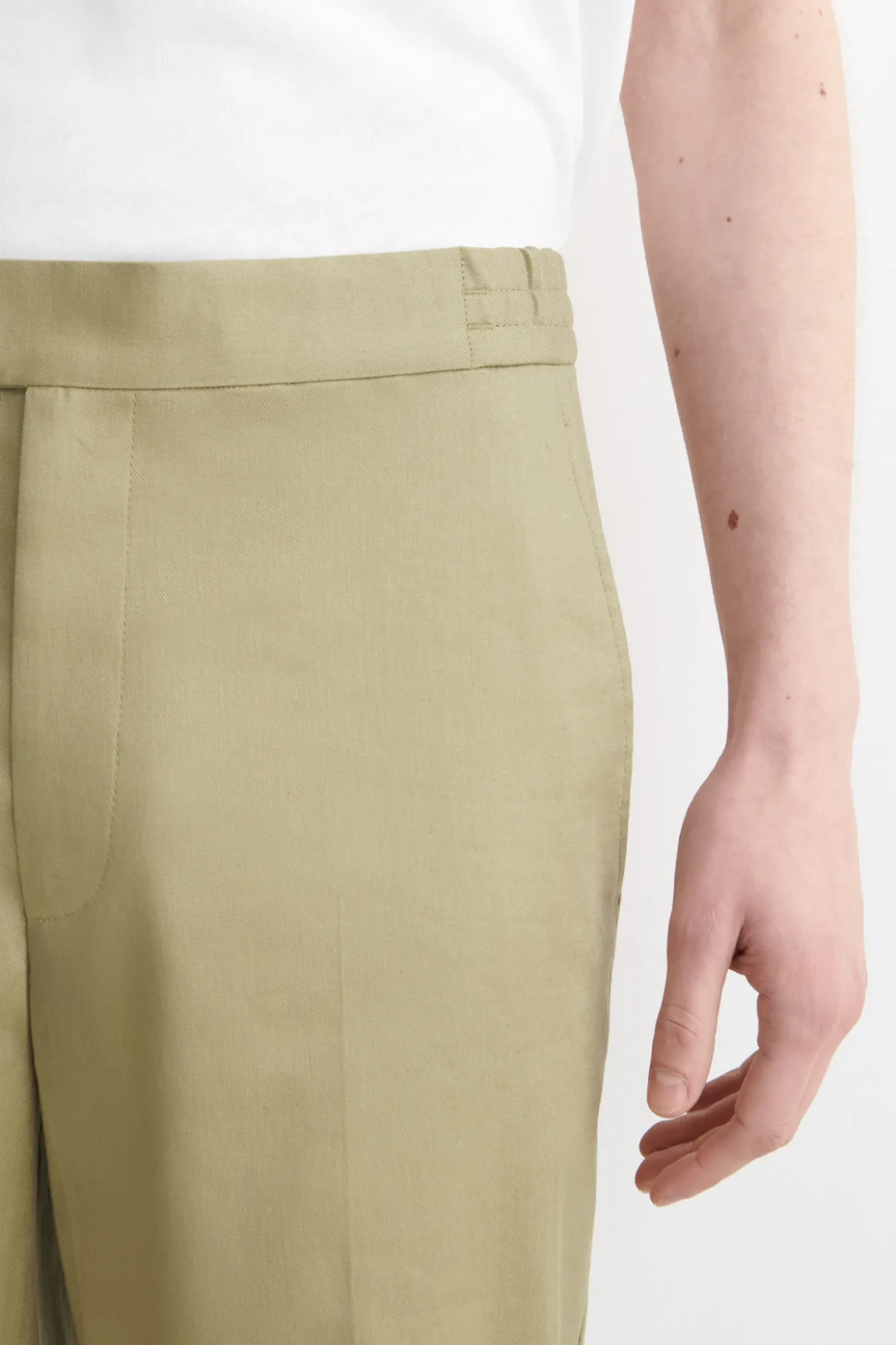 HOSE AUS LEINEN-BAUMWOLL-MIX MIT GERADEM BEIN