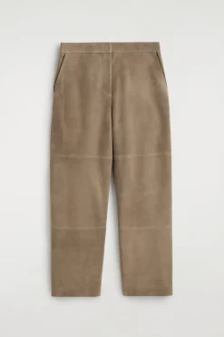 HOSE AUS VELOURSLEDER MIT GERADEM BEIN