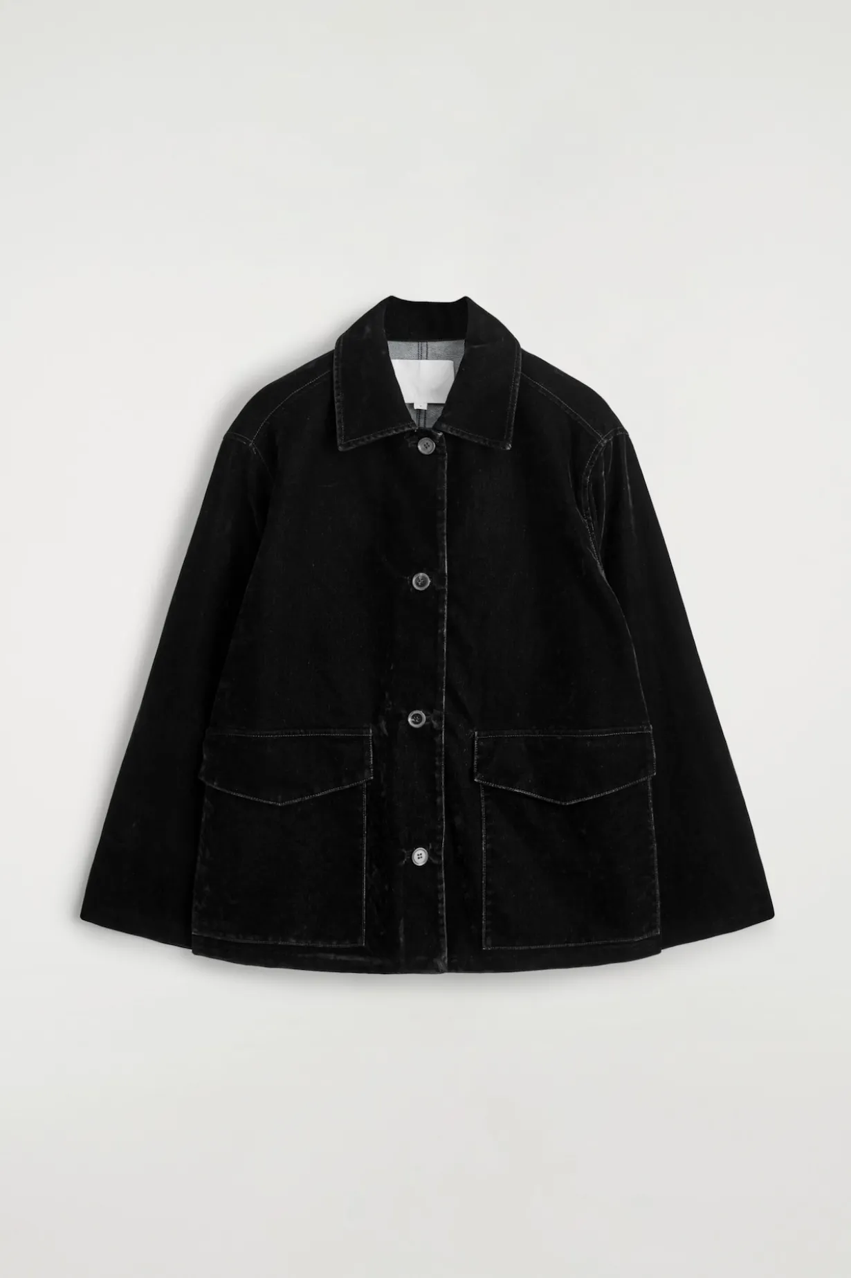 JACKE AUS BEFLOCKTEM DENIM