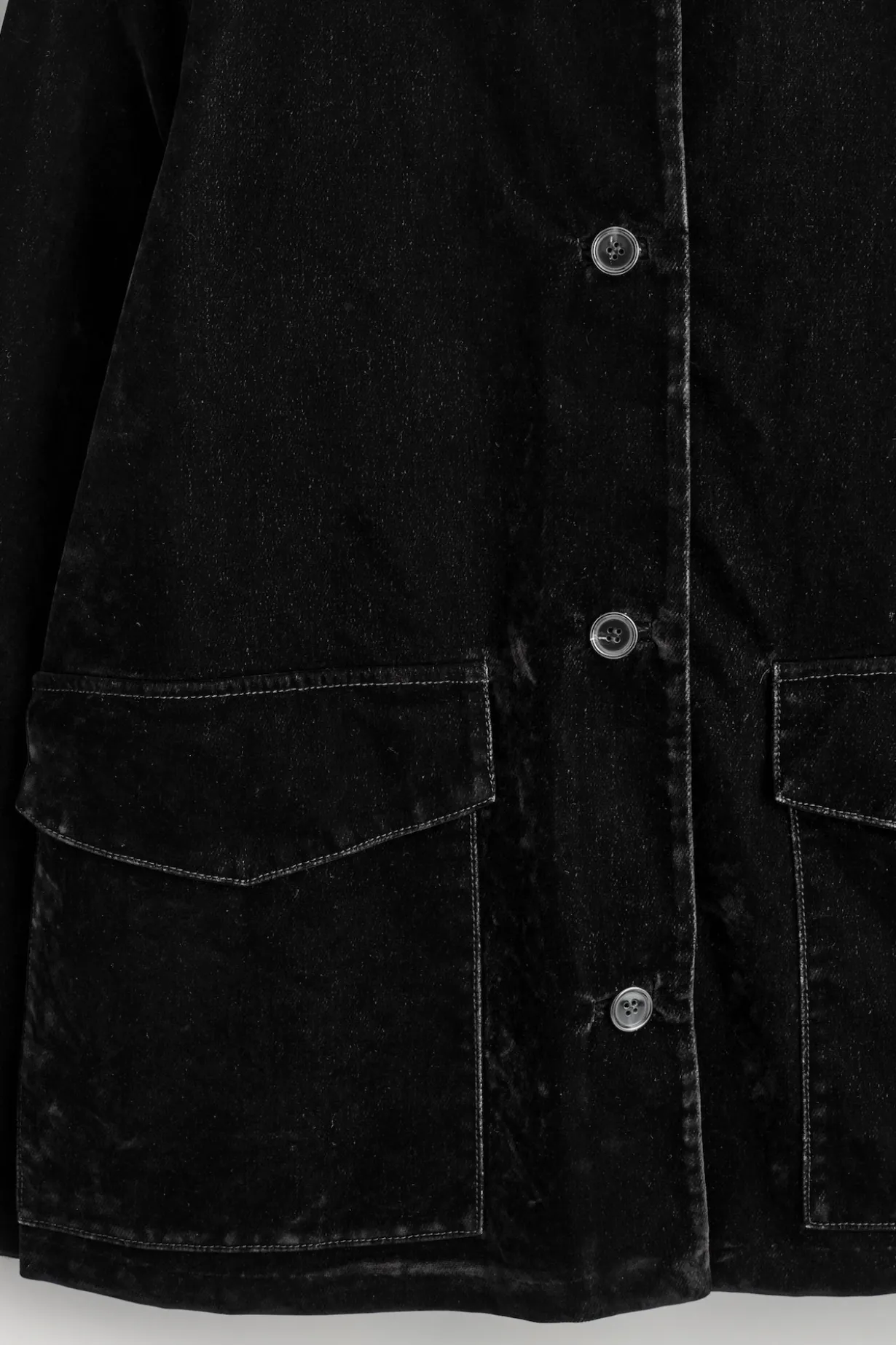 JACKE AUS BEFLOCKTEM DENIM