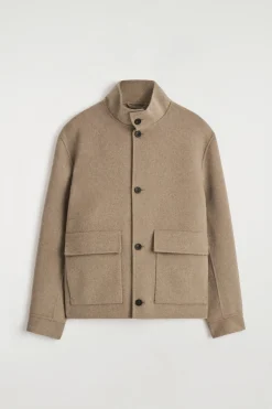 JACKE AUS DOUBLEFACE-WOLLE MIT KRAGEN
