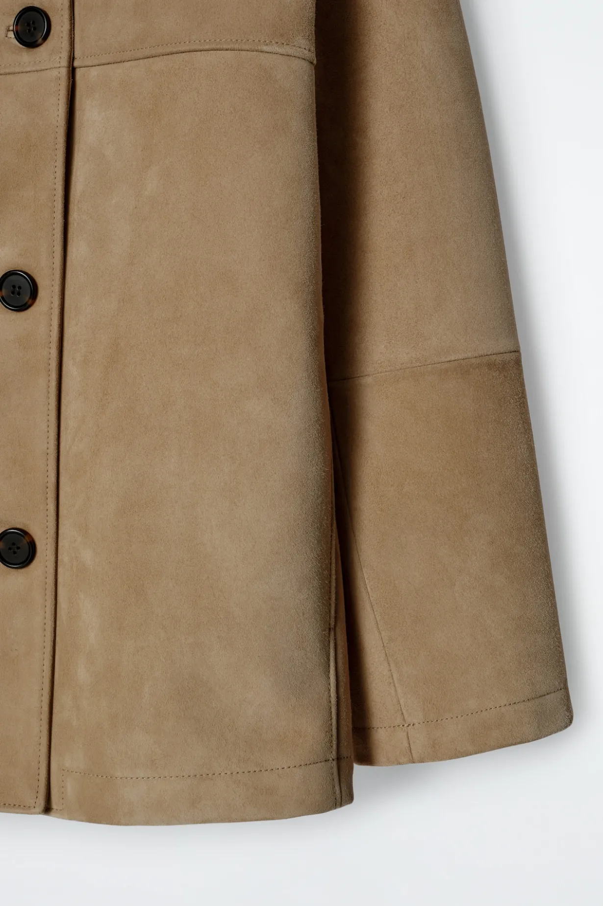JACKE AUS VELOURSLEDER MIT KRAGEN