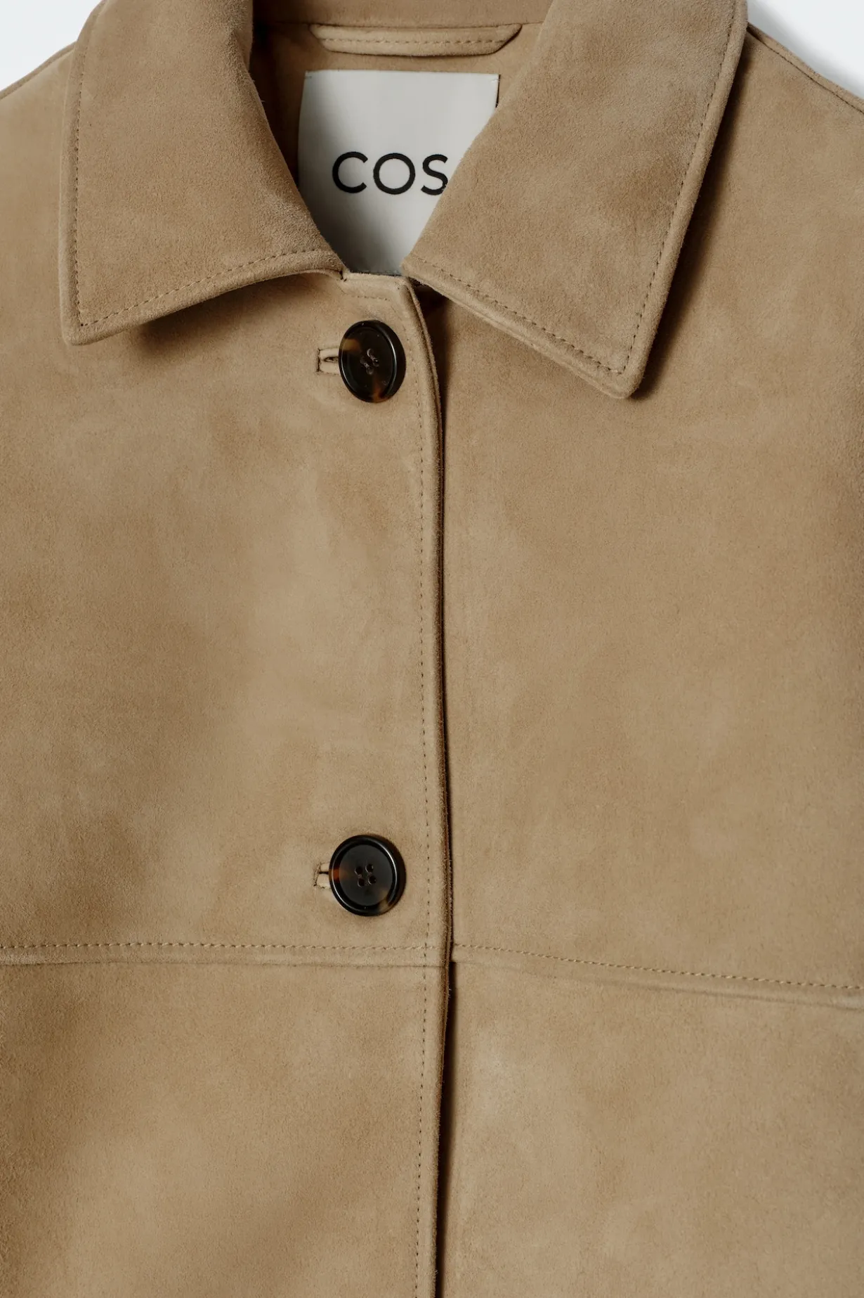 JACKE AUS VELOURSLEDER MIT KRAGEN