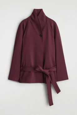 JACKE AUS WOLL-MIX MIT SCHALKRAGEN UND GÜRTEL