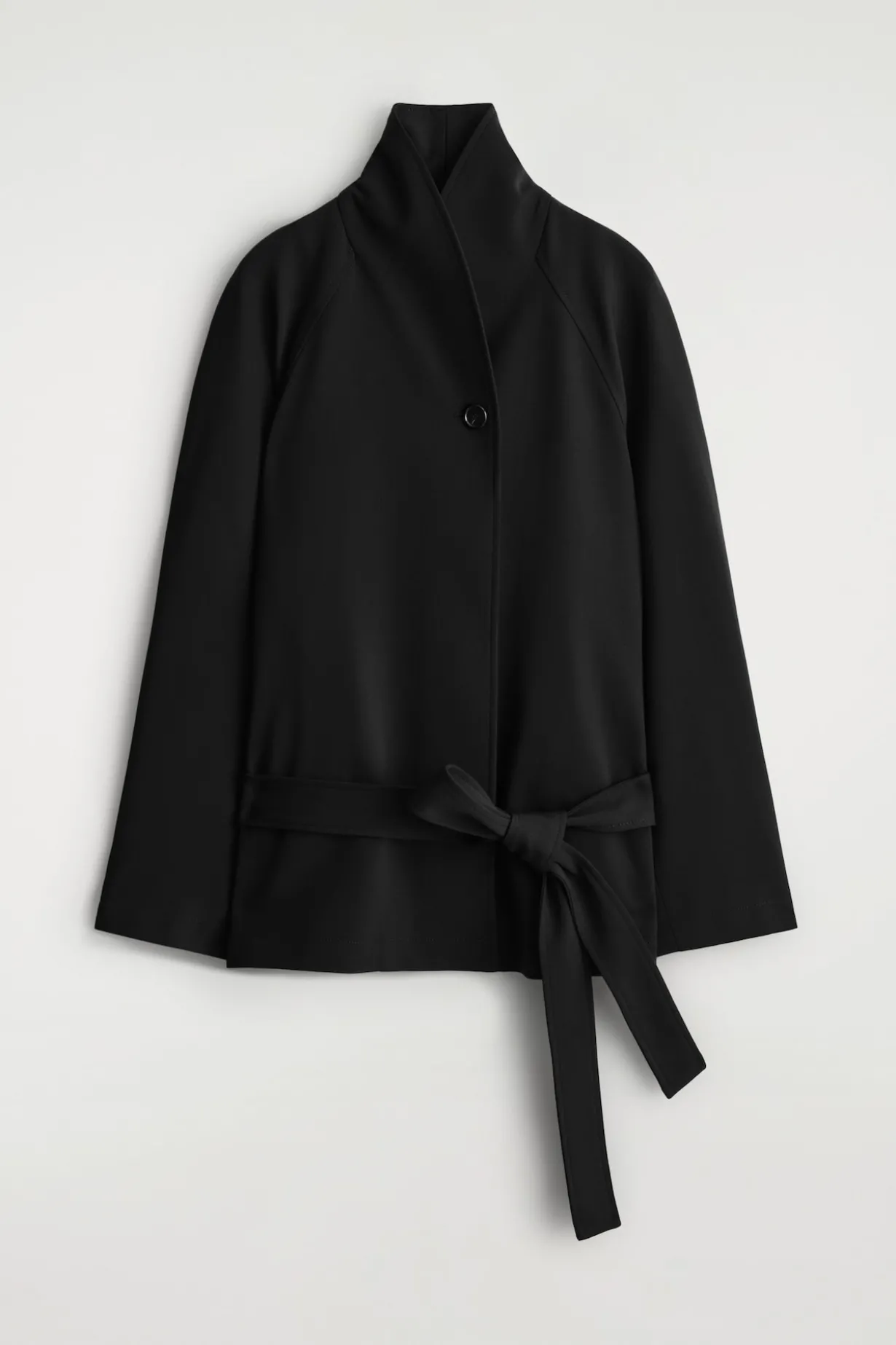 JACKE AUS WOLL-MIX MIT SCHALKRAGEN UND GÜRTEL