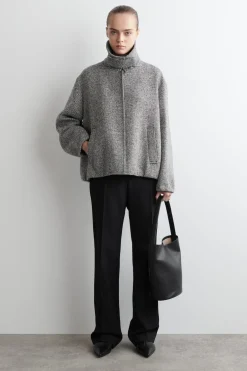 JACKE AUS WOLL-TWEED MIT KRAGEN