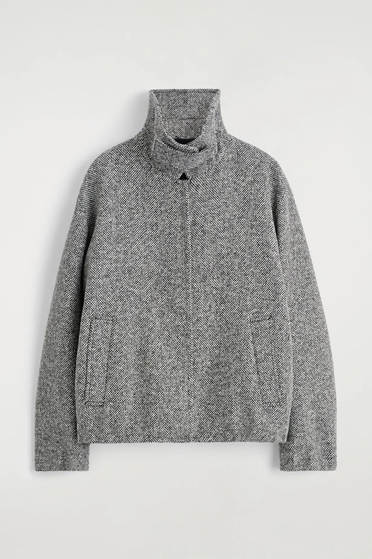 JACKE AUS WOLL-TWEED MIT KRAGEN