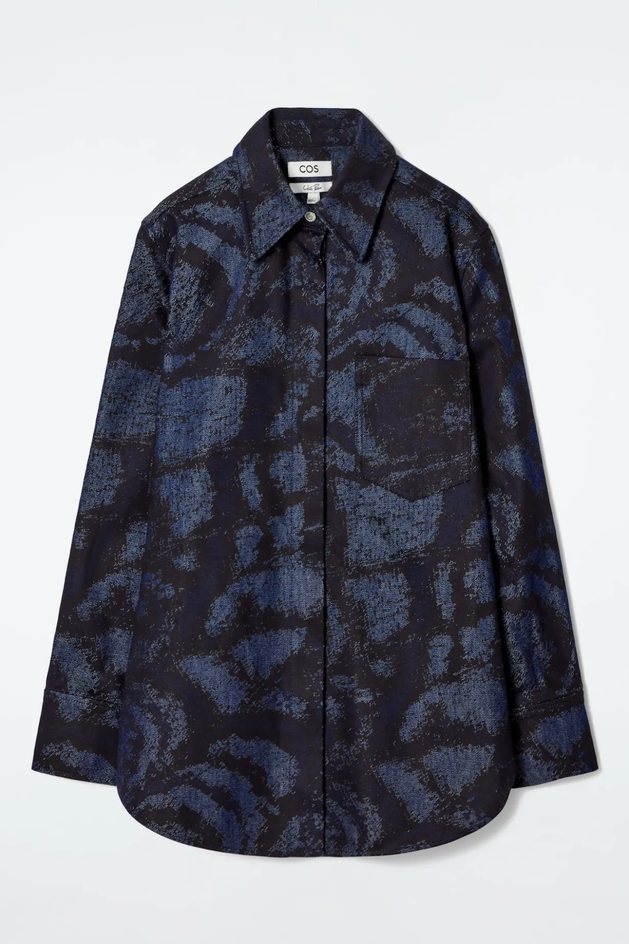 JACQUARD-JEANSHEMD MIT NORMALER PASSFORM