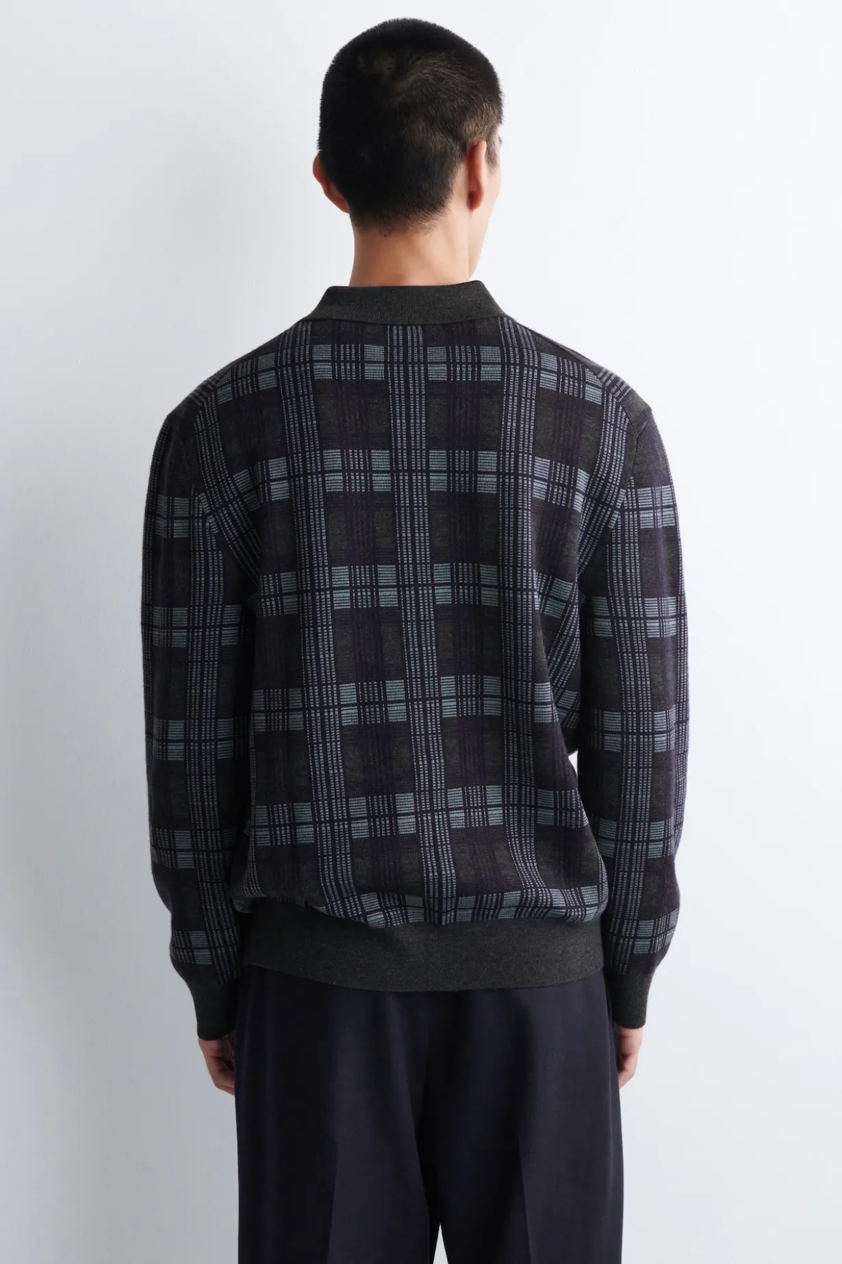 JACQUARD-POLOPULLOVER AUS MERINOWOLLE