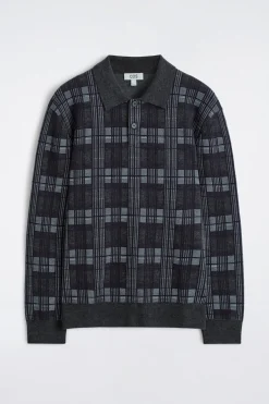 JACQUARD-POLOPULLOVER AUS MERINOWOLLE