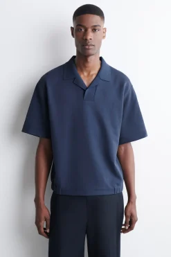 JERSEY-BONDED POLOSHIRT AUS BAUMWOLL-TWILL