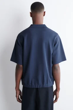 JERSEY-BONDED POLOSHIRT AUS BAUMWOLL-TWILL