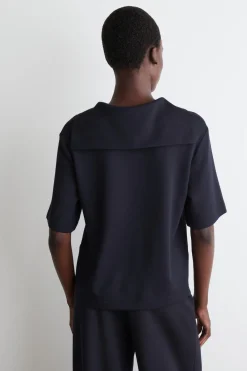 JERSEY-T-SHIRT MIT MATROSENKRAGEN