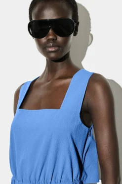 JUMPSUIT AUS SEERSUCKER MIT WEITEM BEIN