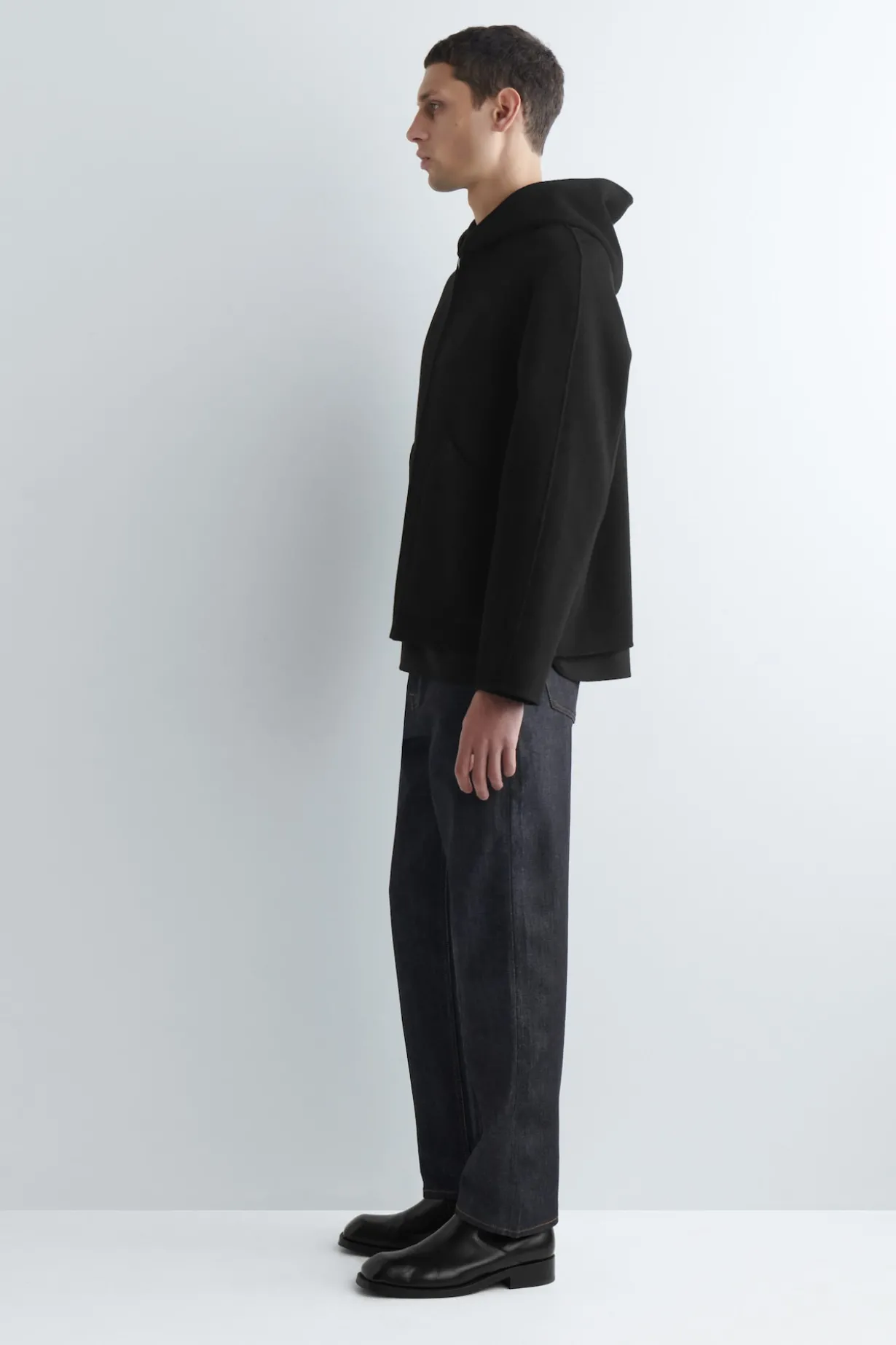 KAPUZENJACKE AUS DOUBLEFACE-WOLLE