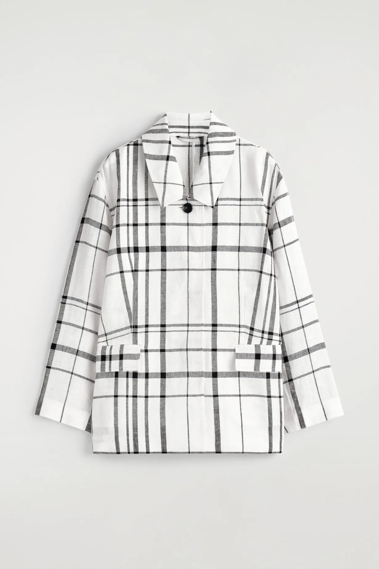 KARIERTE JACKE AUS LEINEN