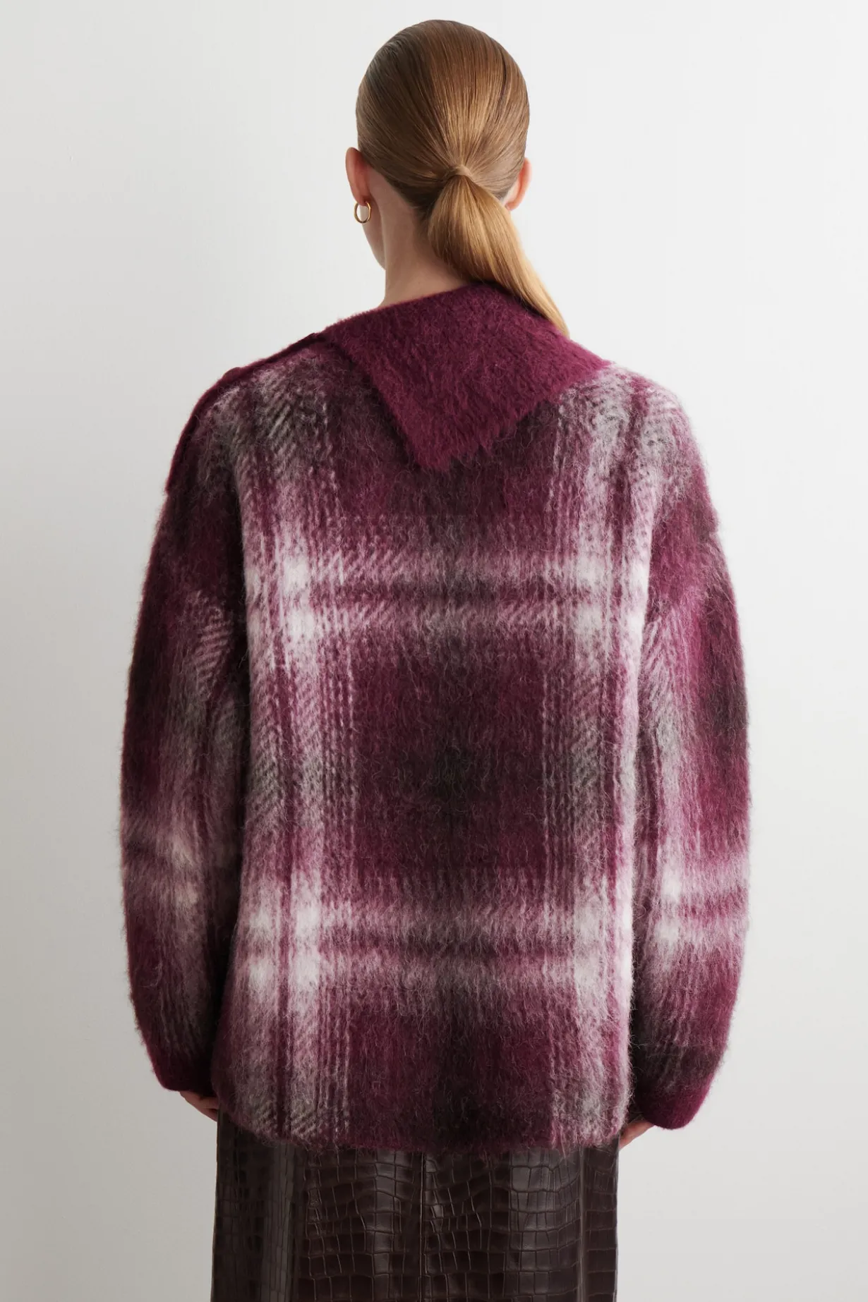 KARIERTER PULLOVER AUS ALPAKA-MIX MIT KNOPF