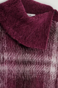 KARIERTER PULLOVER AUS ALPAKA-MIX MIT KNOPF