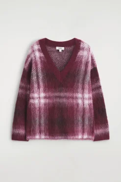 KARIERTER PULLOVER AUS ALPAKA-MIX