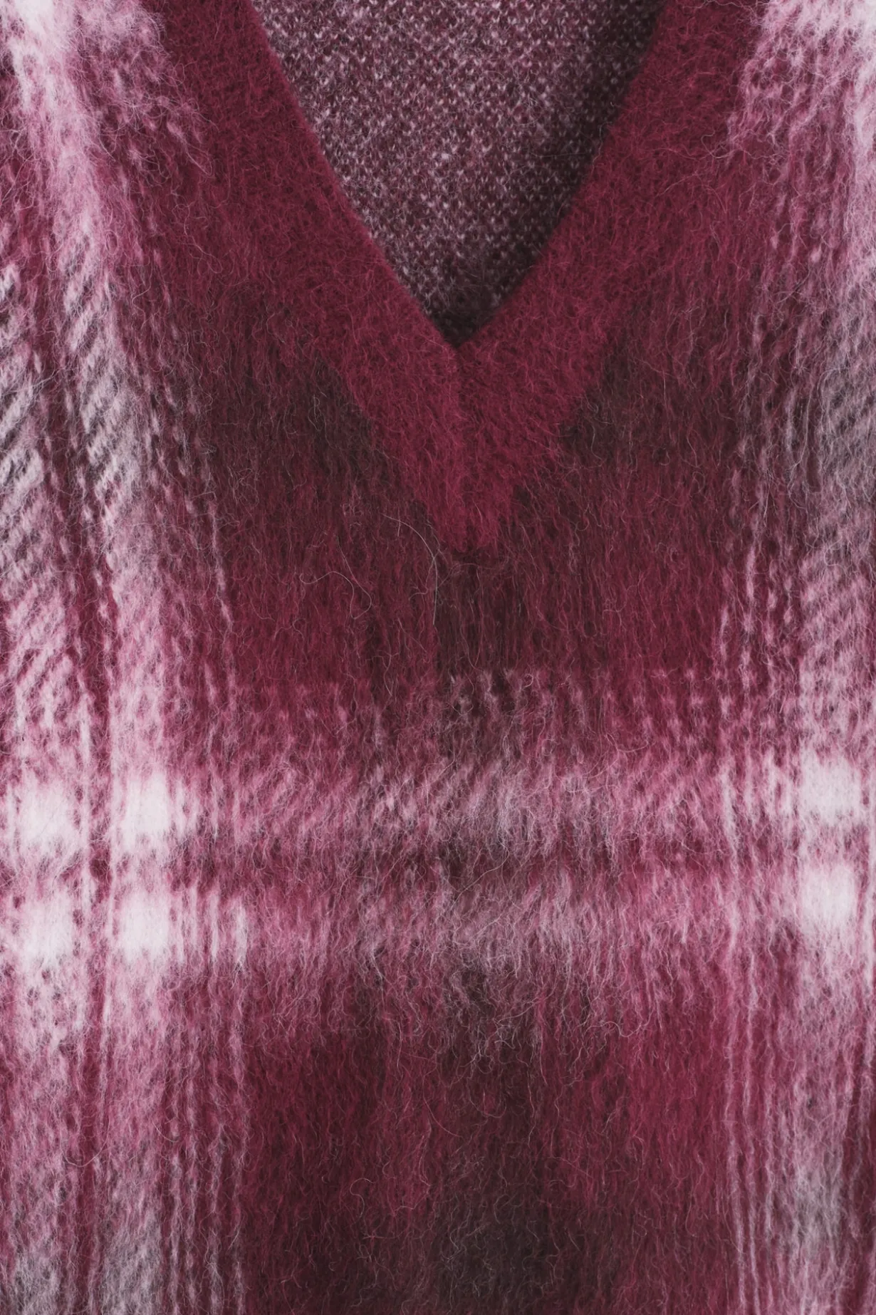 KARIERTER PULLOVER AUS ALPAKA-MIX