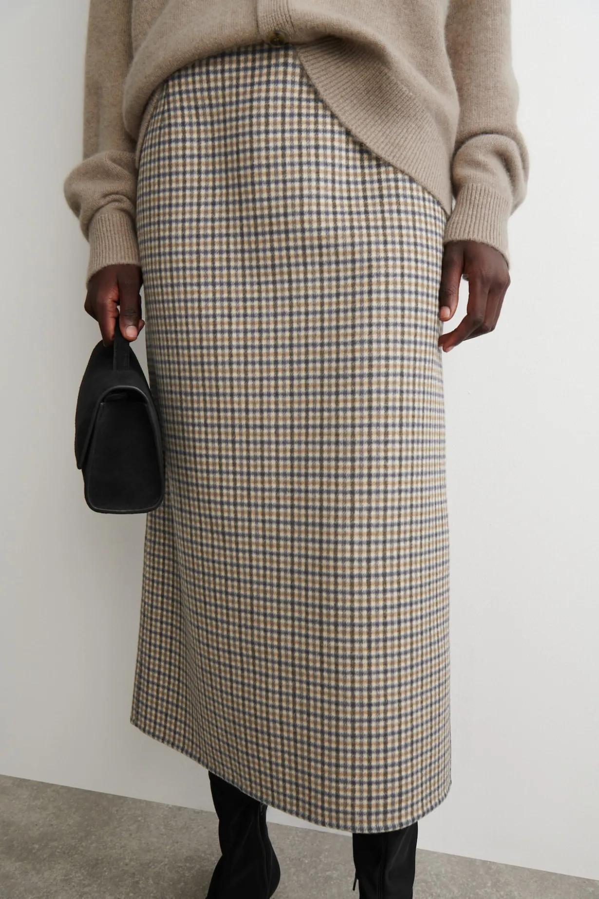KARIERTER ROCK AUS DOPPELFACE-WOLLE