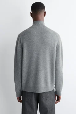 KASCHMIRPULLOVER MIT KURZEM REISSVERSCHLUSS