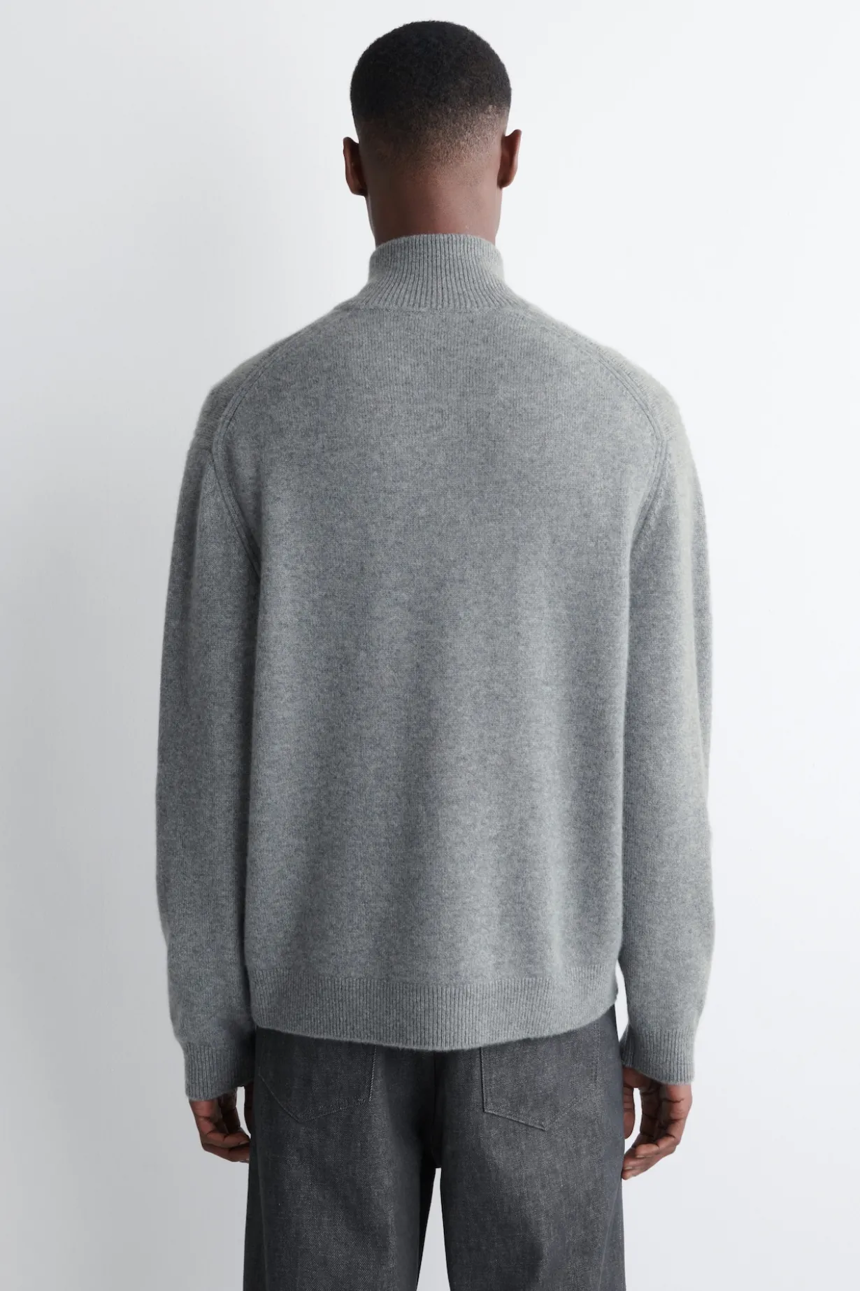 KASCHMIRPULLOVER MIT KURZEM REISSVERSCHLUSS