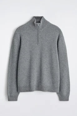 KASCHMIRPULLOVER MIT KURZEM REISSVERSCHLUSS
