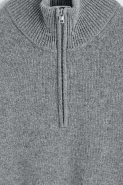 KASCHMIRPULLOVER MIT KURZEM REISSVERSCHLUSS
