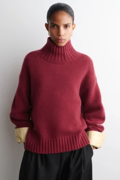KASCHMIRPULLOVER MIT TRICHTERKRAGEN