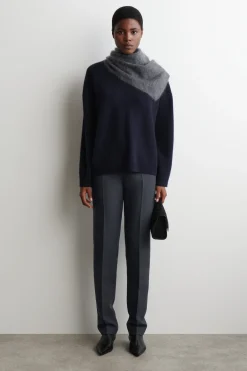 KASCHMIRPULLOVER MIT TRICHTERKRAGEN