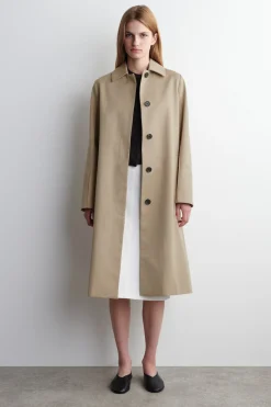 KLASSISCHER LANGER CAR COAT AUS BAUMWOLLE