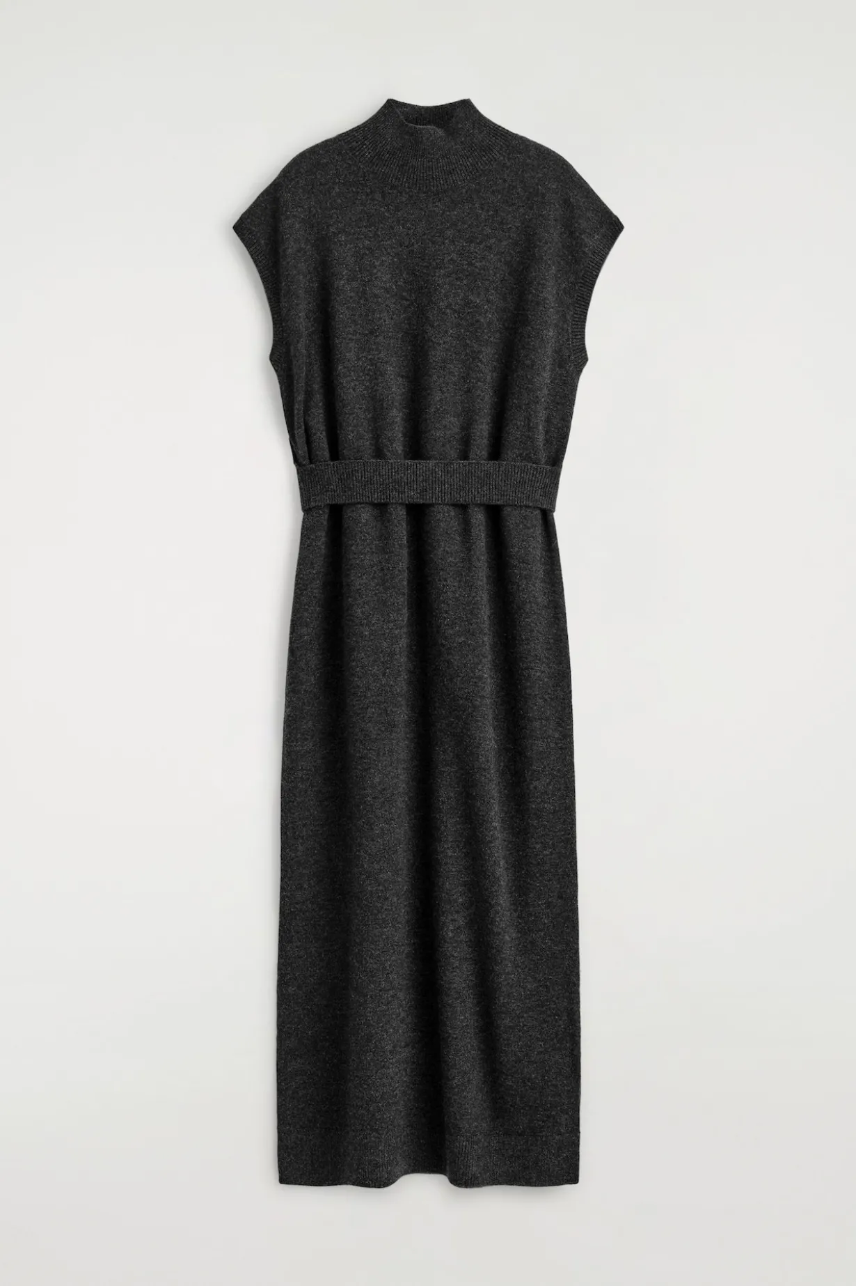 KLEID AUS MERINOWOLLE MIT KRAGEN UND GÜRTELDETAIL
