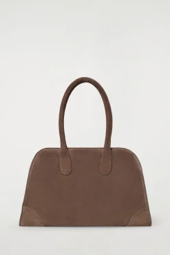 KLEINE STUDIO BOWLINGTASCHE - VELOURSLEDER