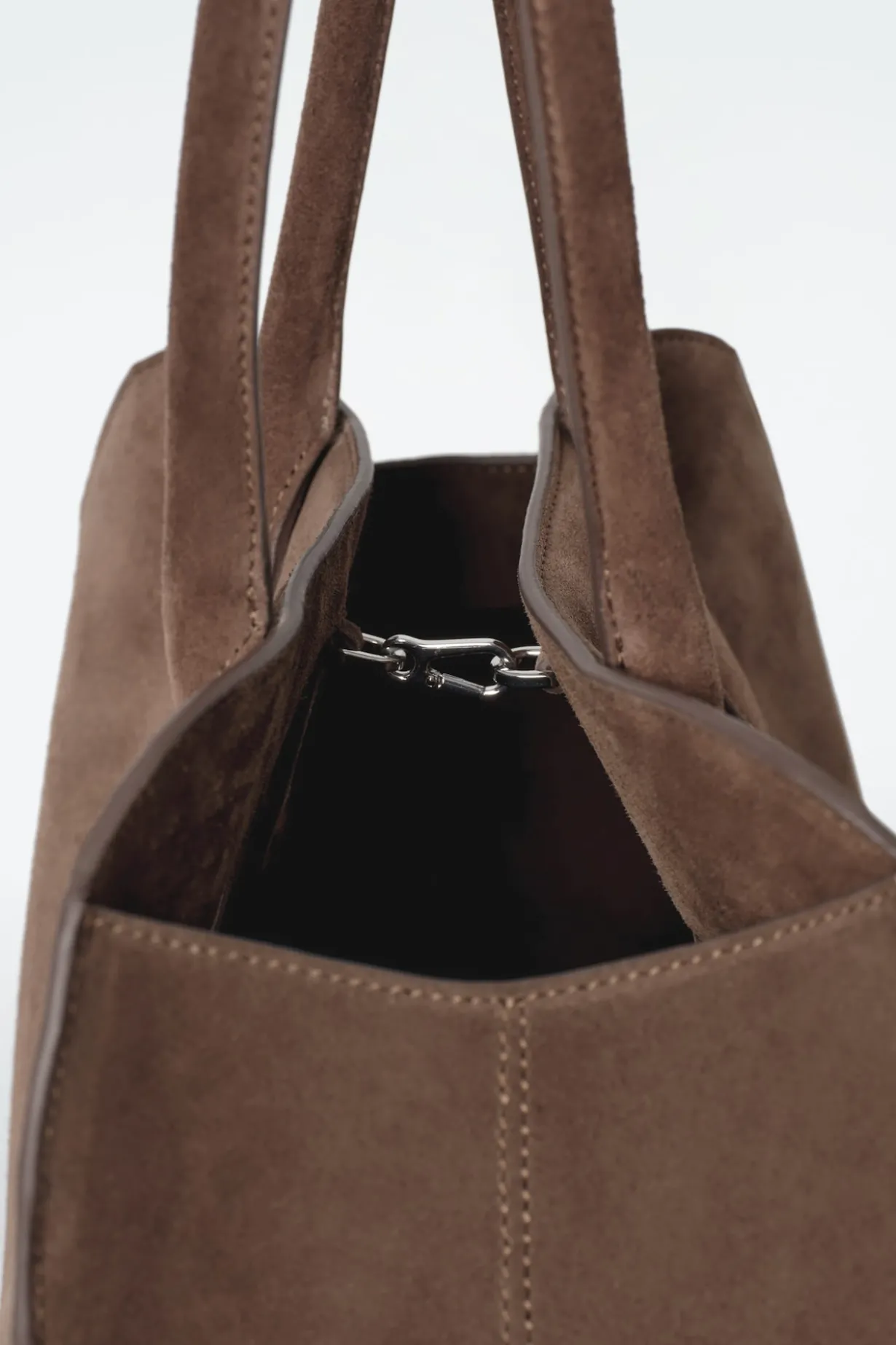 KLEINE STUDIO BOWLINGTASCHE - VELOURSLEDER