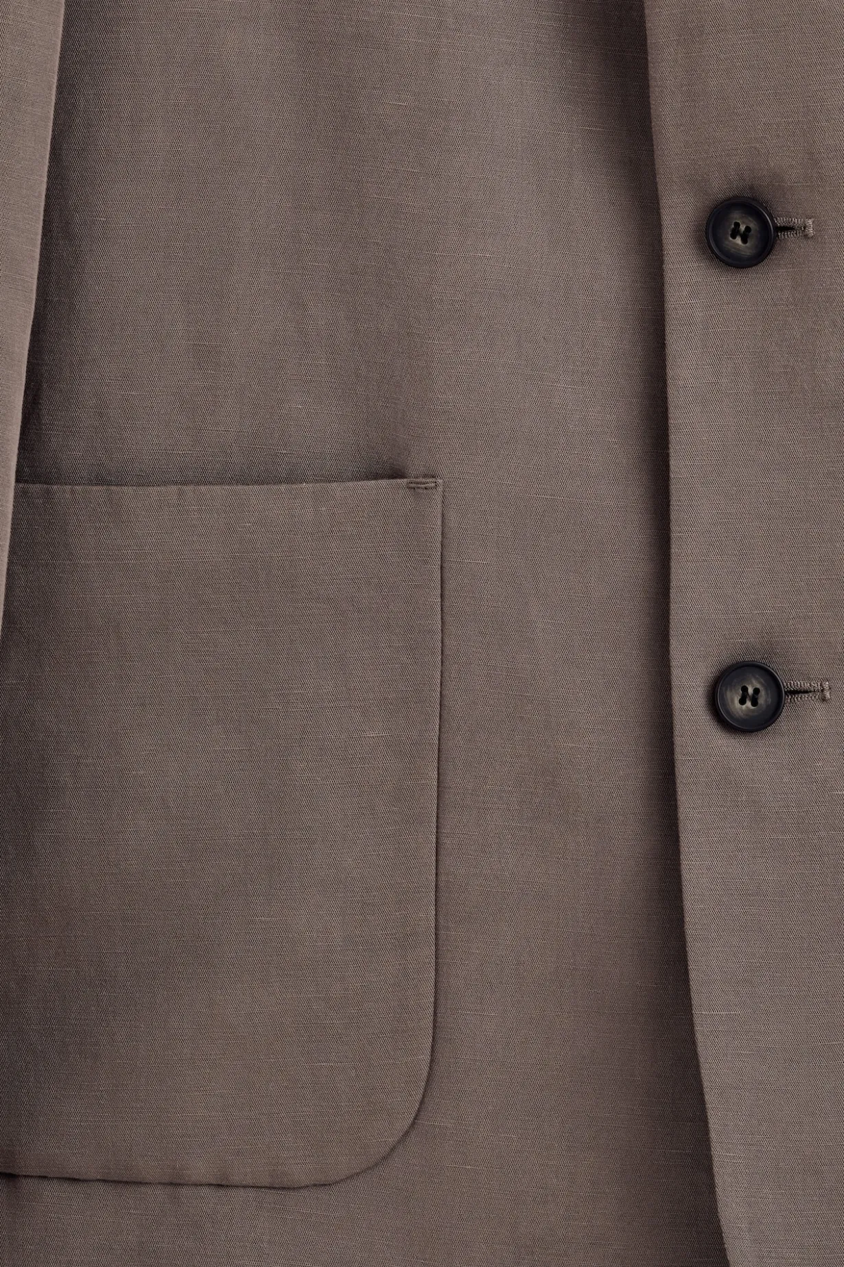 KRAGENLOSER BLAZER AUS LEINEN-MIX